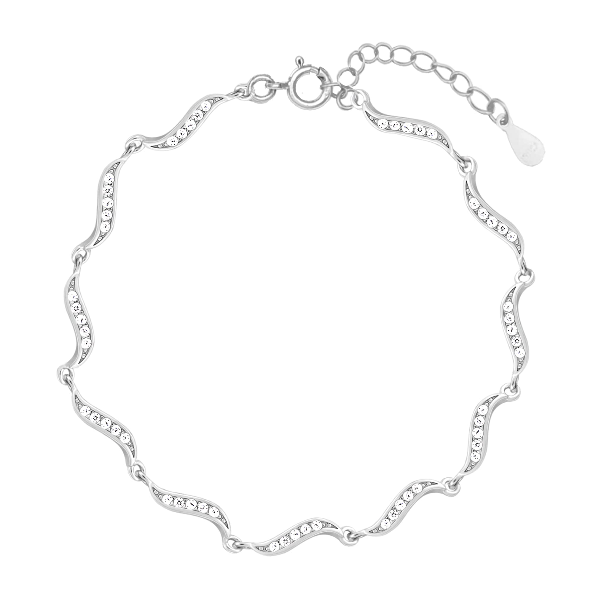 Giva 925 Silver Graceful Waves Bracelet, Adjustable | Gifts For Women And Girls | With Certificate Of Authenticity And 925 Stamp