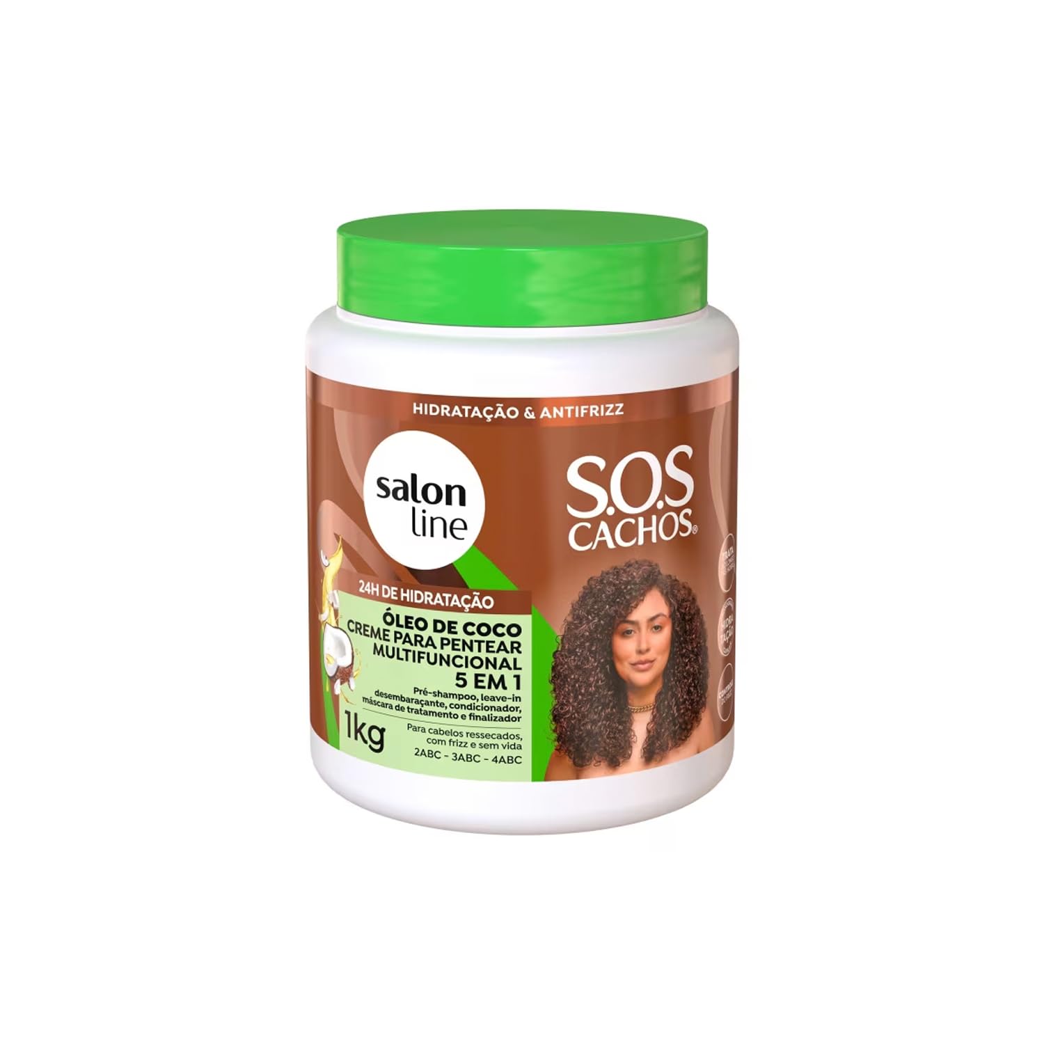 Salon Line - Linha SOS Cachos (Oleo de Coco) - Creme para Pentear Tratamento Profundo 1 Kg - (SOS Curls (Coconut Oil) - Deep Tre