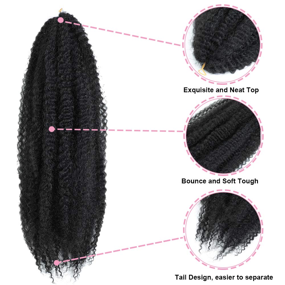 Dansama Marley Hair 24 Inch Marley Twist Braiding Hair 6 Packs Braiding Hair Marley Crochet Hair Extensions (24 Inch (Pack Of 6)