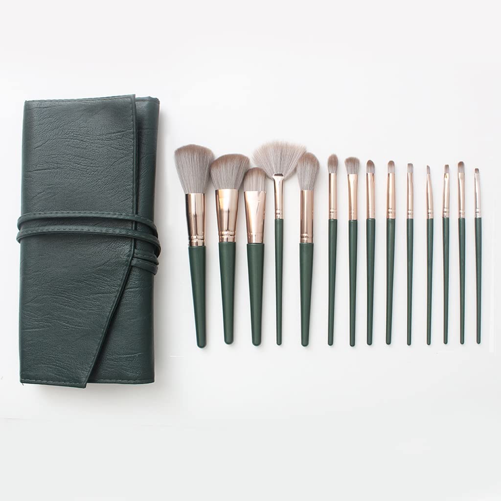 TEOYETTSF 14 Makeup Brushes Full Set of Soft Hair Loose Paint Eyeshadow Brush Convenient with Pu Storage