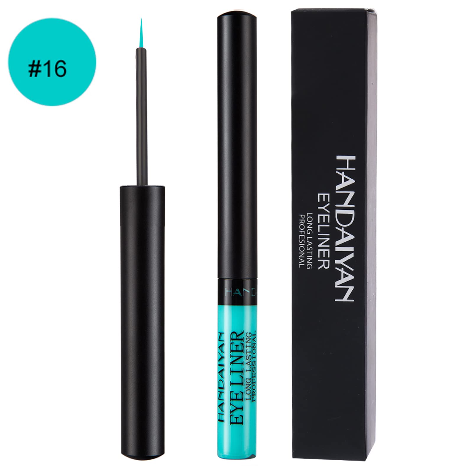 Dekrion Liquid Eyeliner, Matte Colored Eyeliners, Light-Green Eyeliner, White Black Red Brown Green Purple Waterproof High-Pigme