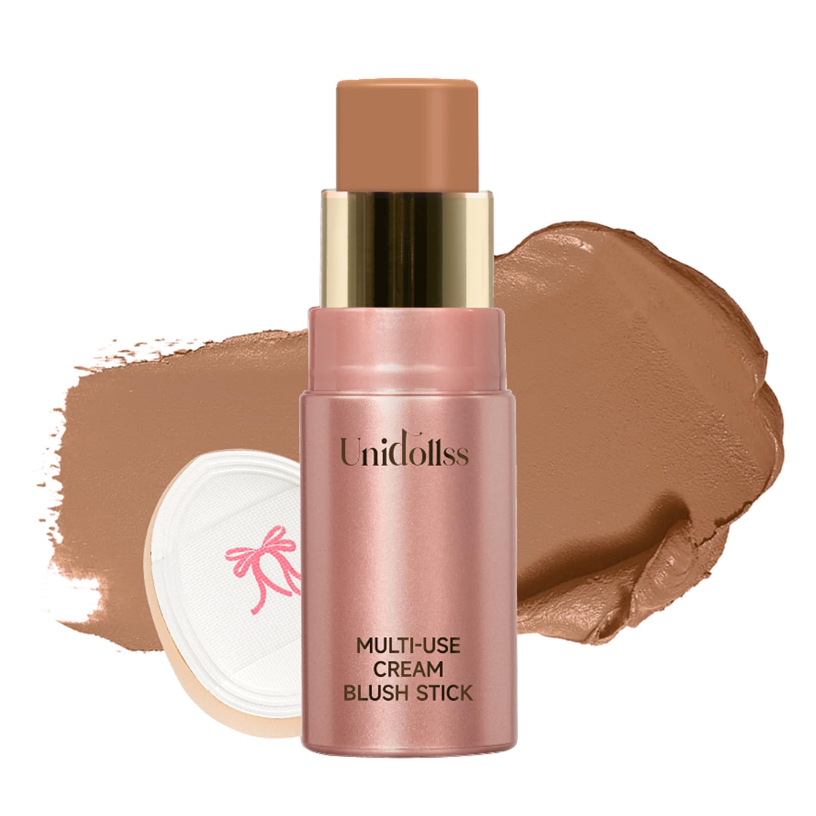 Multi-Use Makeup Cream Blush Stick, Unidollss 3-In-1 Buildable Contour Bronzer Blush Stick, Hydrating Formula, All Day Wear, Eas