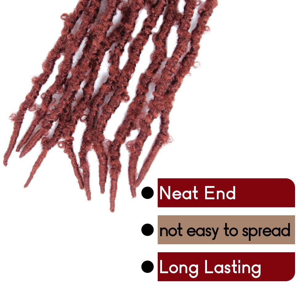 30 Inch Light Weight Butterfly Locs Crochet Hair 6 Packs Long Ginger Distressed Butterfly Faux Locs Crochet Hair, 350#