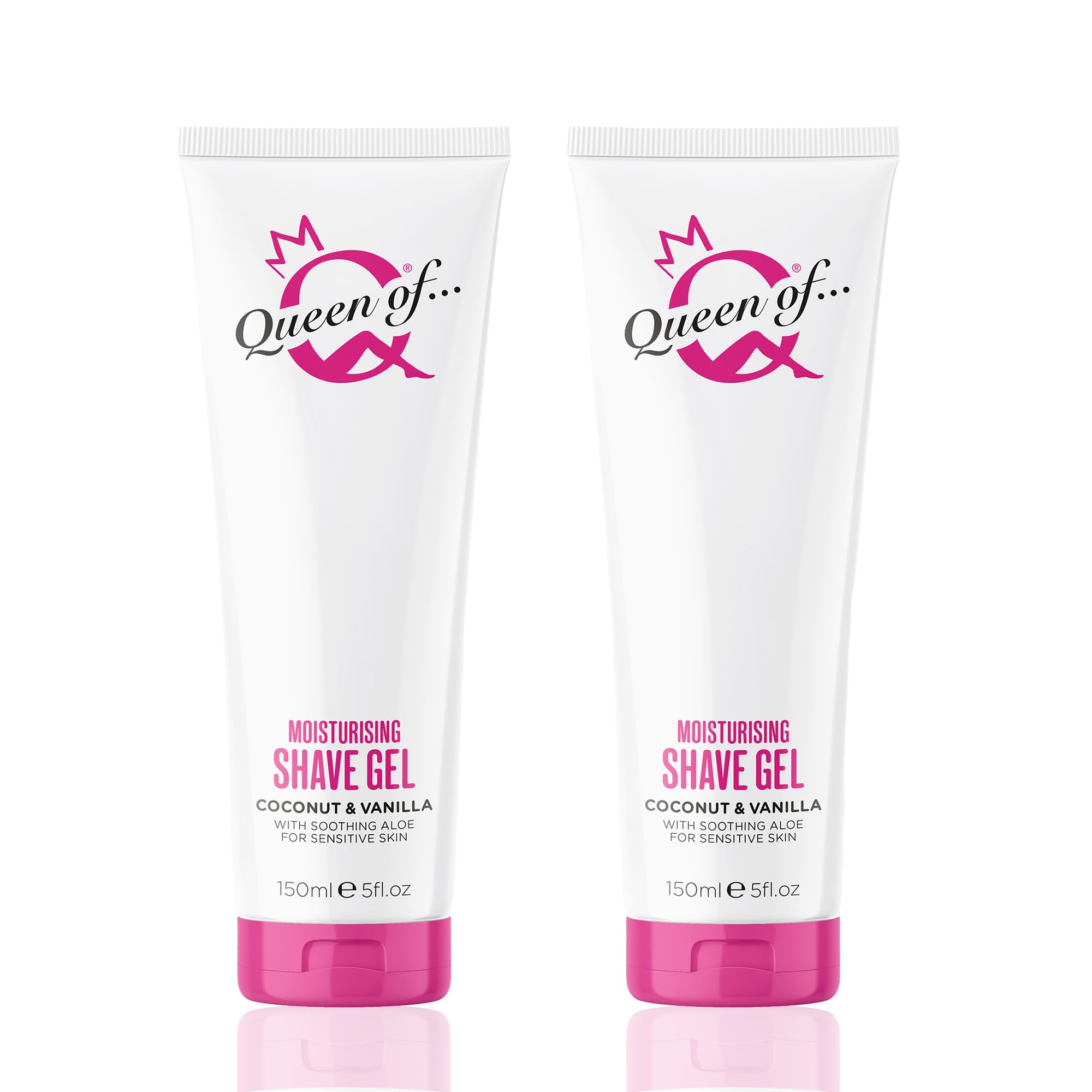 Queen of Ooh la la! Sensitive Moisturising Coconut & Vanilla Shaving Gel For Women TWIN PACK 5.07 fl oz