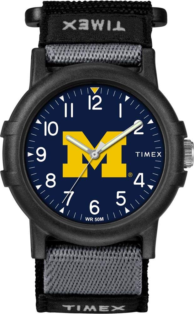 Timex Unisex Collegiate Recruit 38mm Watch - Michigan Wolverines with Black Fabric Strap