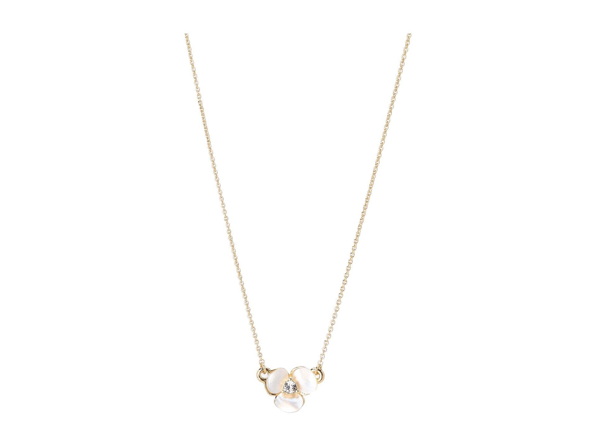 kate spade new york Disco Pansy Brass Mini Pendant Necklace, 16