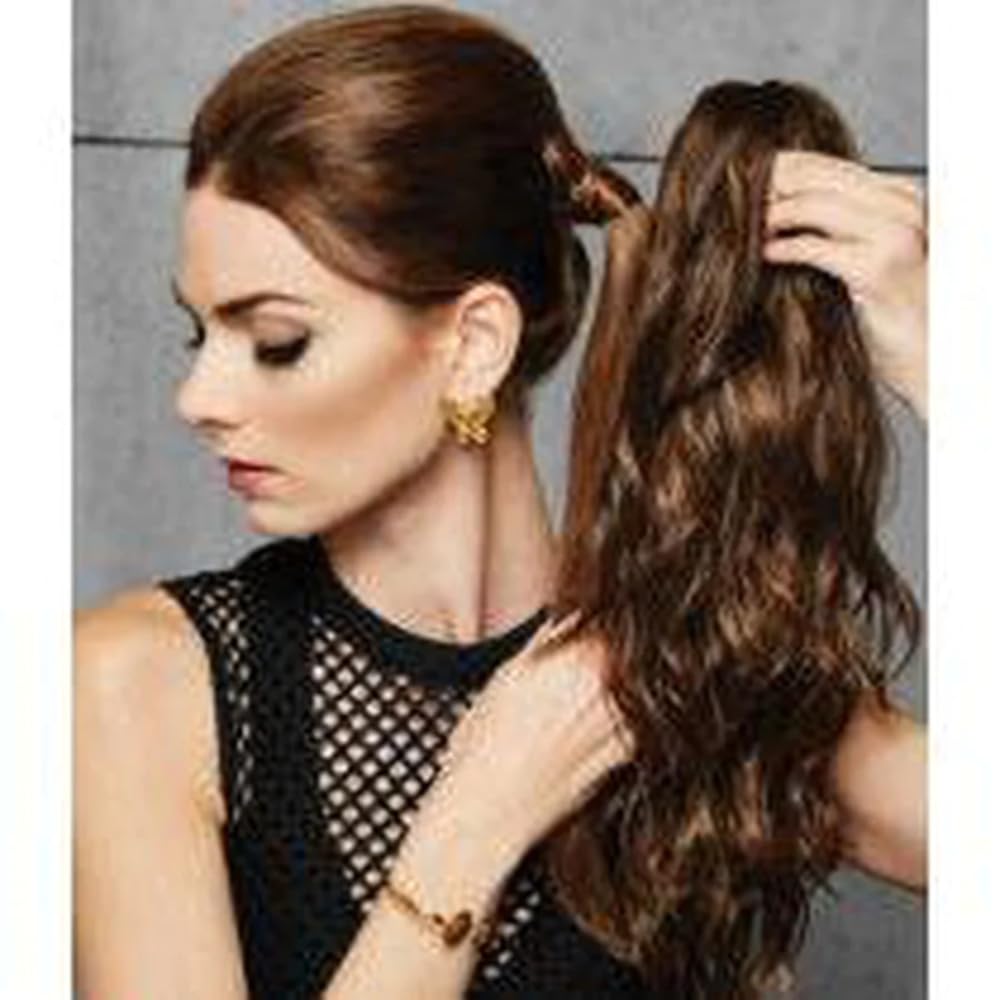 18'' Simply Curly Ponytail Color R830 GINGER BROWN - Hairdo Hairpieces Claw Clip Pony Tru2Life Heat Friendly Beach Waves Synthet