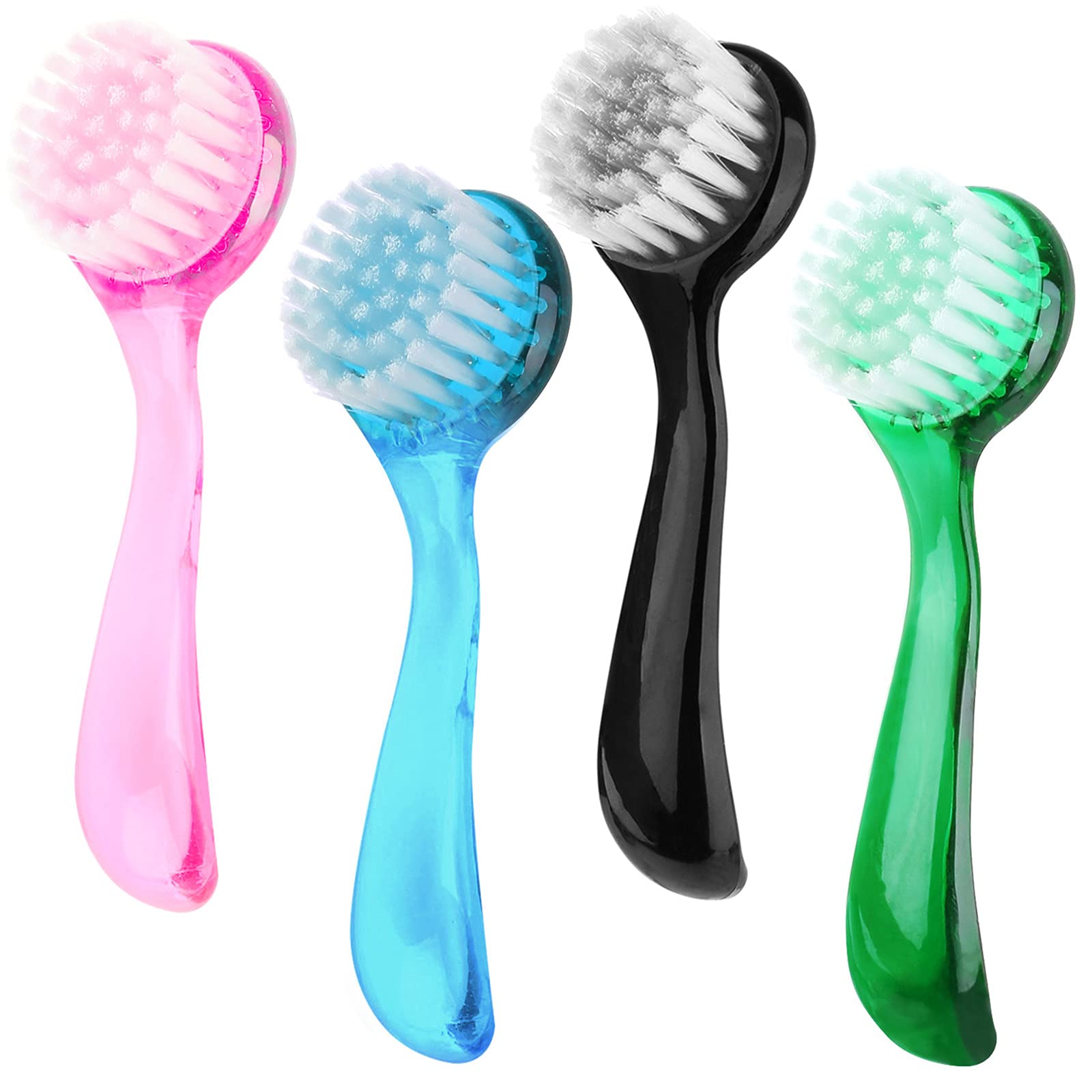 Beomeen Facial Cleansing Brush, 4 Colors Facial Exfoliating Brush Face Wash Scrub Exfoliator Brush for Makeup Skincare Removal, 