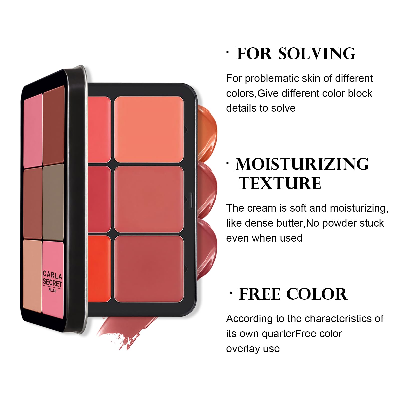 Hosaily 12 Colors Cream Blush Palette Matte Blush Contour And Highlight Blush Palette Waterproof And Long Lasting Blush Cream Ma