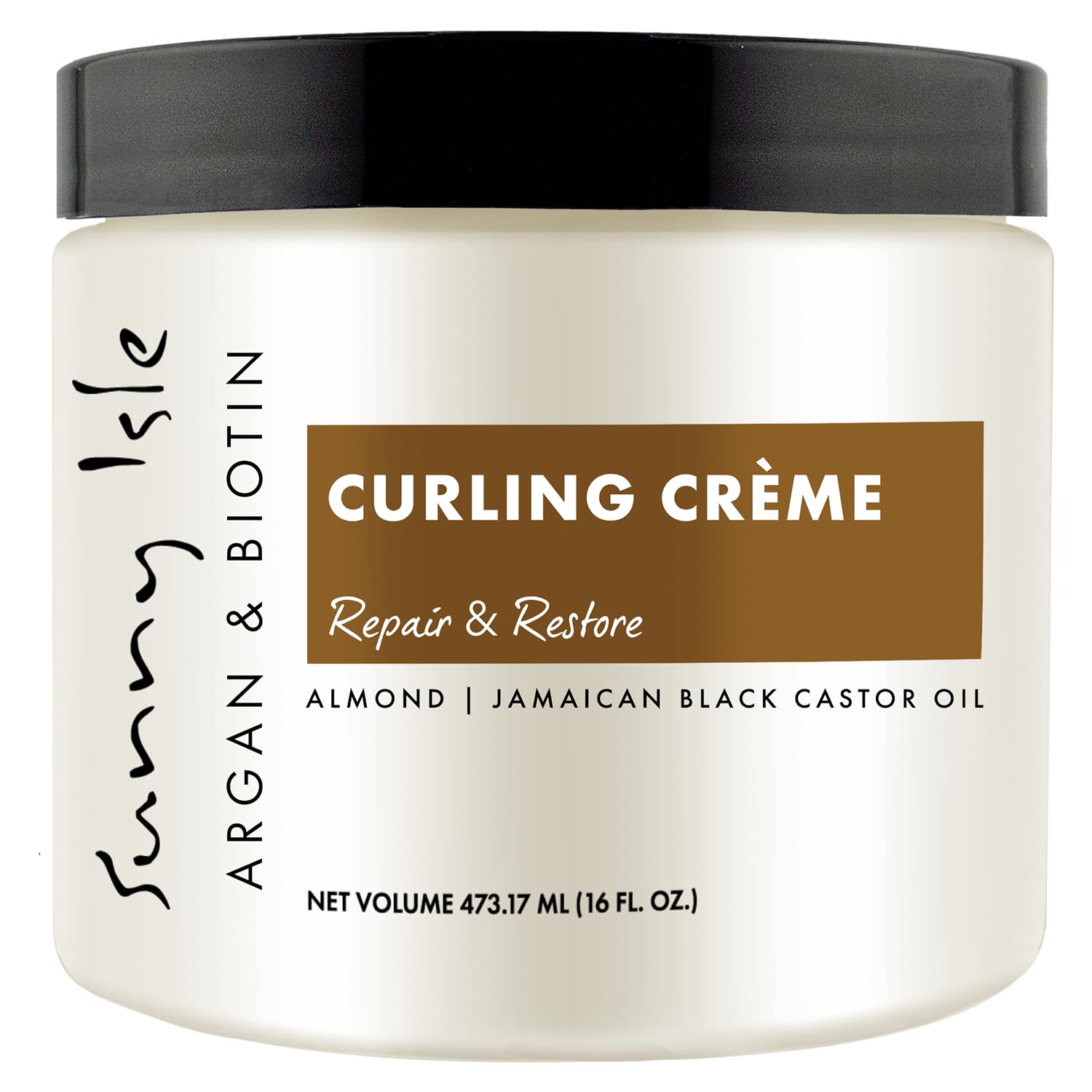 Sunny Isle Argan & Biotin Curling Cream - Lightweight, Curl Enhancing Crme, Paraben Free 16oz