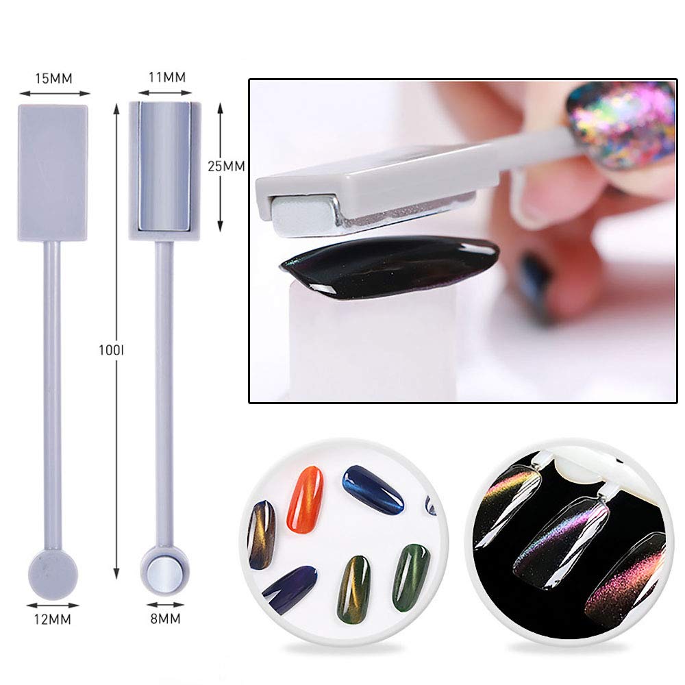 Wokoto 6Pcs 3D Cat Eyes Magnetic Uv Gel Nail Polish Pen Set Flower Ombre Design Double Head Magnet Stick Manicure Diy Tools