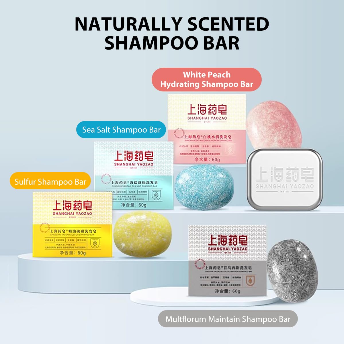 Bee & Flower Shampoo Bar Sulfur Shampoo Bar Oil Control & Balancing All Natural Travel Shampoos Bars for All Hair Types - 2.1 oz