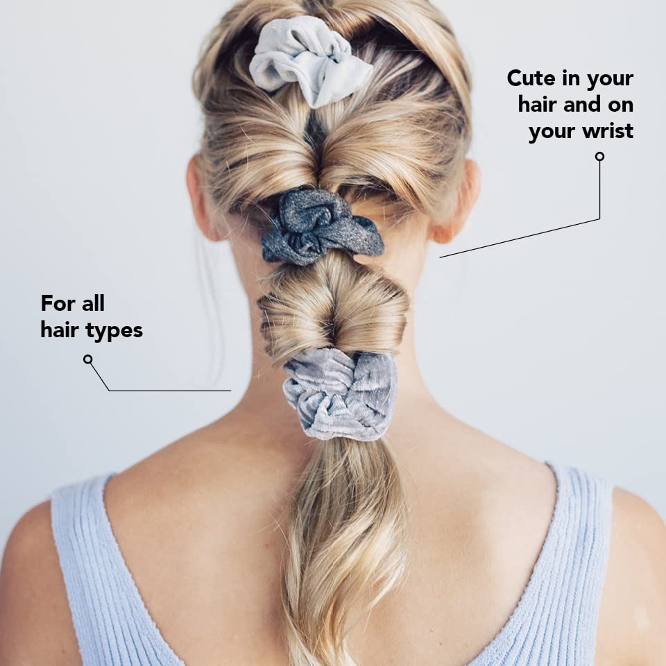 Kitsch Scrunchies for Women's Hair - Assorted Hair Scrunchies | Large Hair Ties for Women | Hair Tie Scrunchies for Girls | Cute