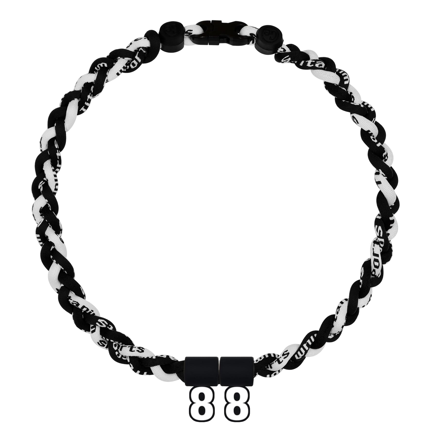 SUPBOMM Baseball Rope Necklaces, League Team Colors Braided Necklace with Number Pendant, Baseball Team Gifts, White Sox, No. 88