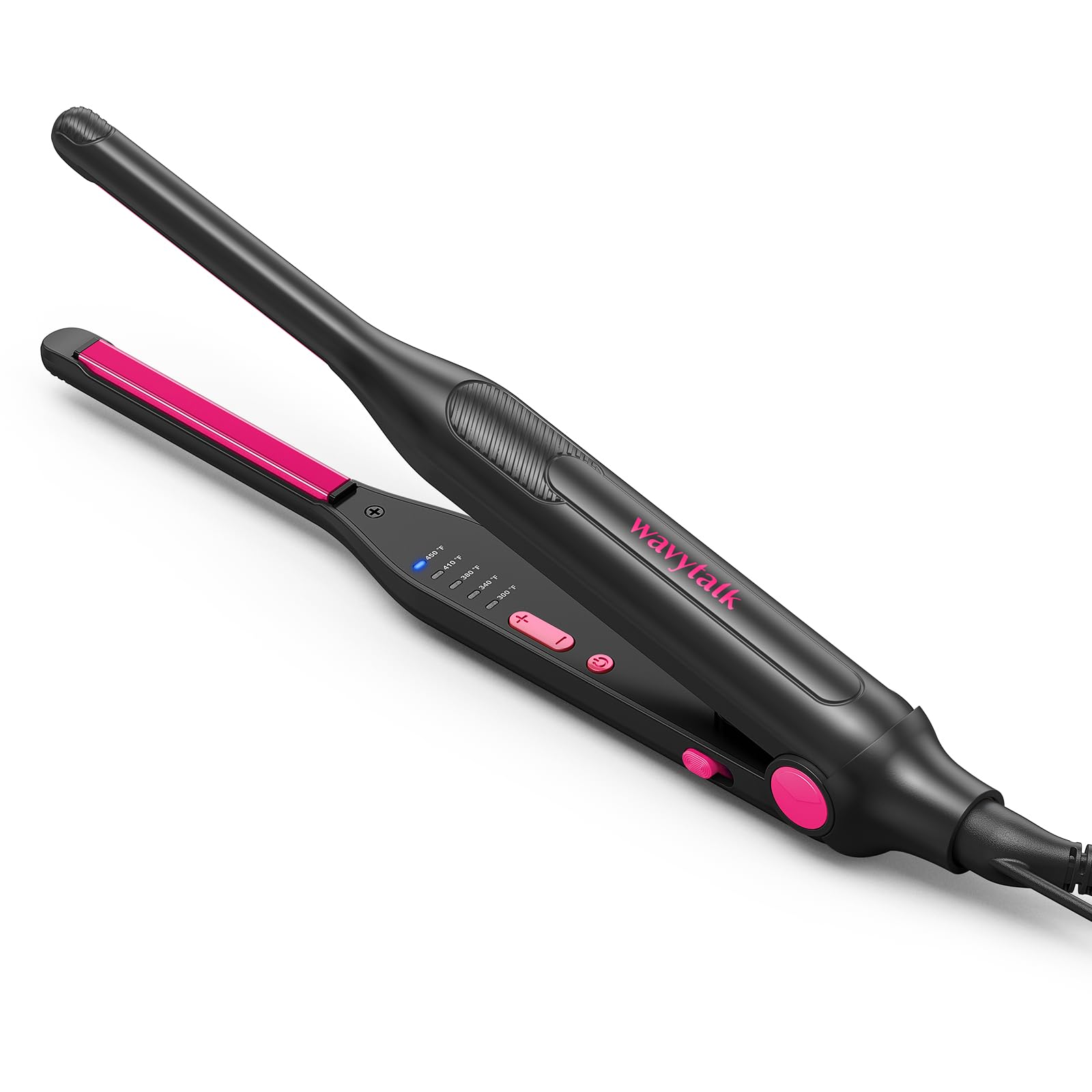 Wavytalk Small Flat Iron for Short Hair/Pixie Cut/Bangs/Edges, 3/10'' Pencil Flat Iron, Mini Hair Straightener with Anti-Pinch D