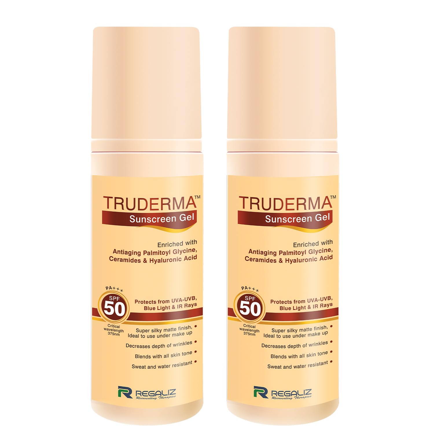 Regaliz Truderma Silicone Sunscreen For All Skin Type Gel Spf 50+ | Skin Brightening & AntiAging | Broad Spectrum Uva & Uvb Pro