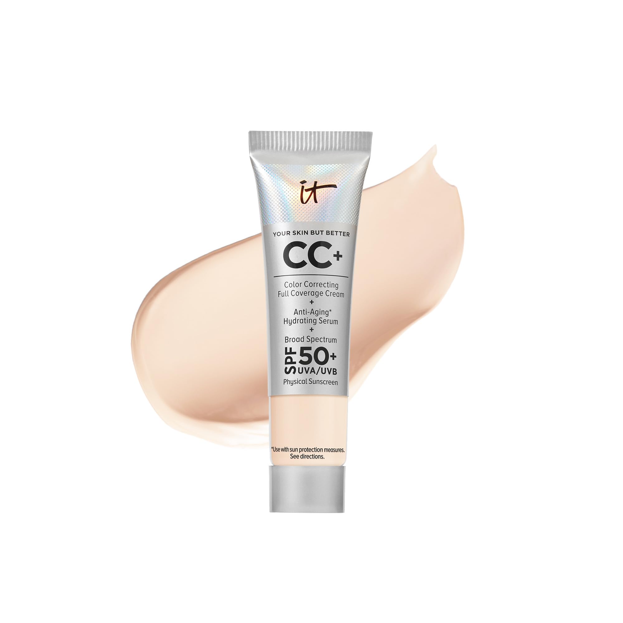 It Cosmetics Your Skin But Better Cc+ Cream Travel Size, Fair Light - Color Correcting Cream, Full-Coverage Foundation, Hydratin