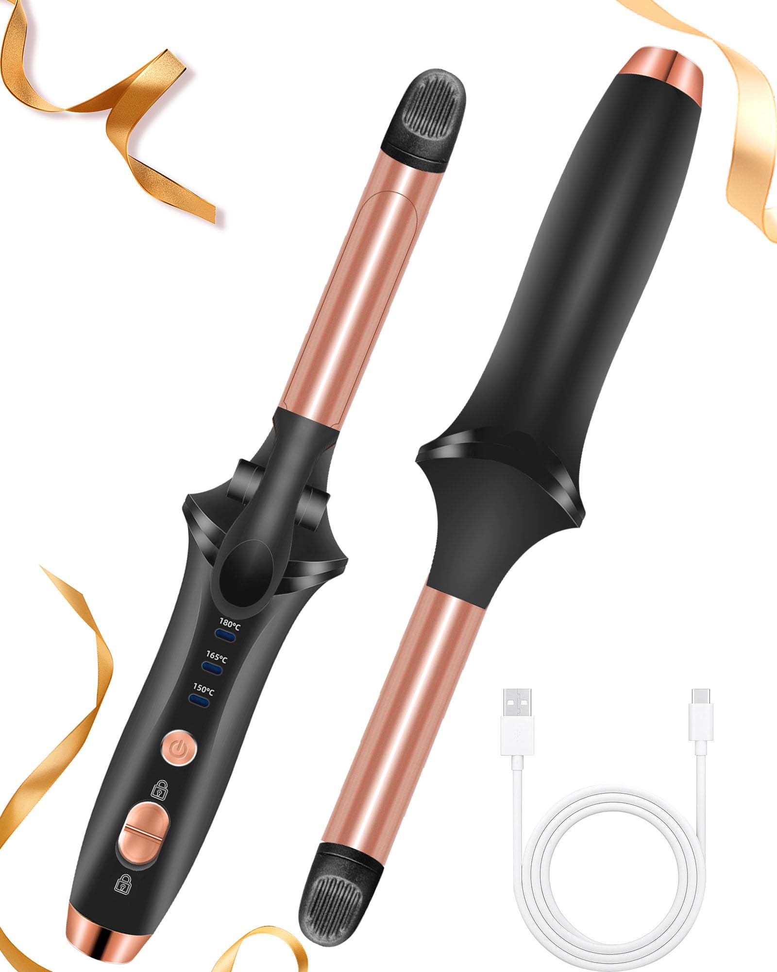 Cordless Curling Iron Rechargeable,USB Rechargeable 4000 mAh Cordless Hair Curler,3 Temp Setting Mini Travel Battery Powered Cur