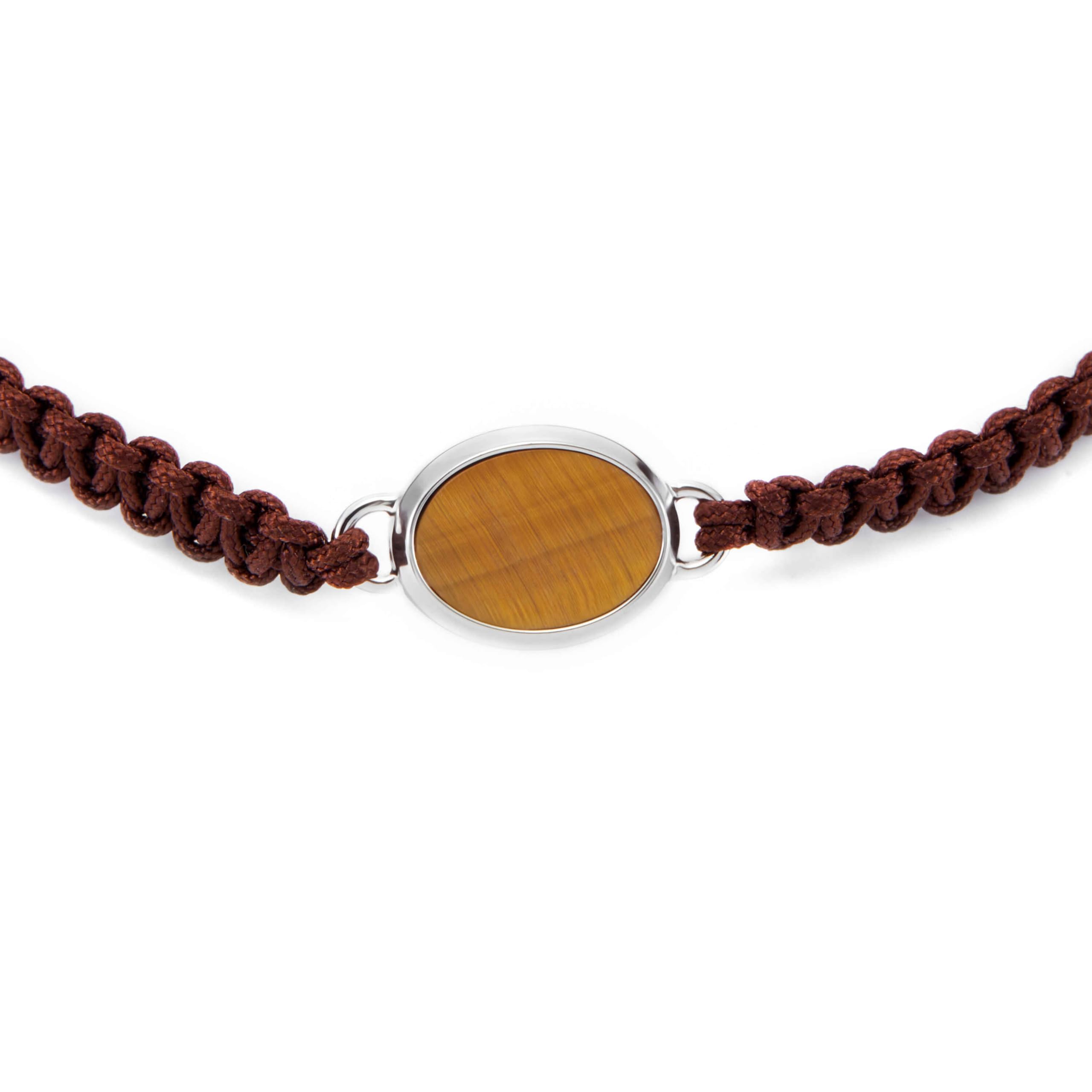 Fossil Men's Stones Tiger's Eye Stainless Steel Station Bracelet