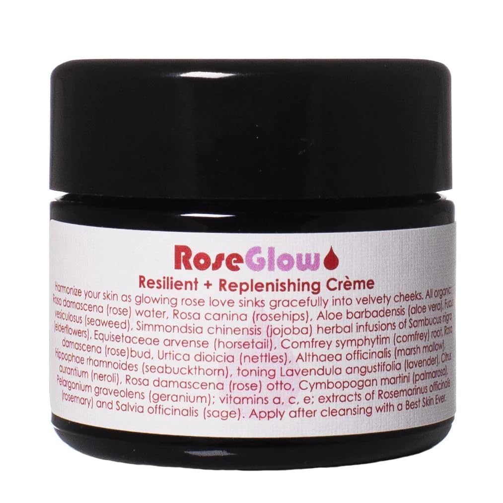 LIVING LIBATIONS - Organic/Wildcrafted Rose Glow Face Creme | Natural, Plant-Based, Clean Beauty (1.7 oz | 50 ml)