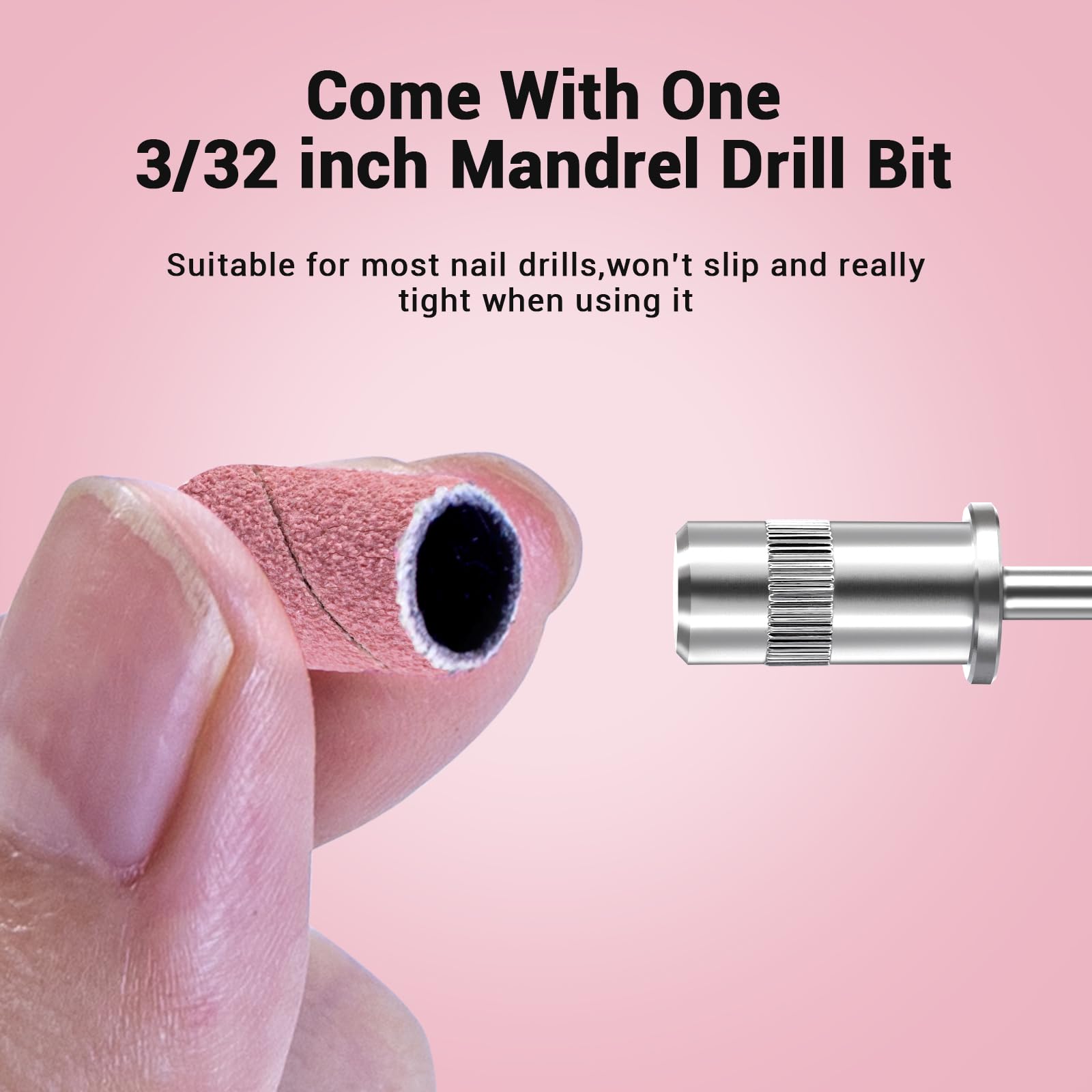 Melodysusie 100 Pcs Nail Drill Bits Sanding Bands For Nail Drill 150 Medium Grit Nail File Sanding Bands For Acrylic Nails Gel M
