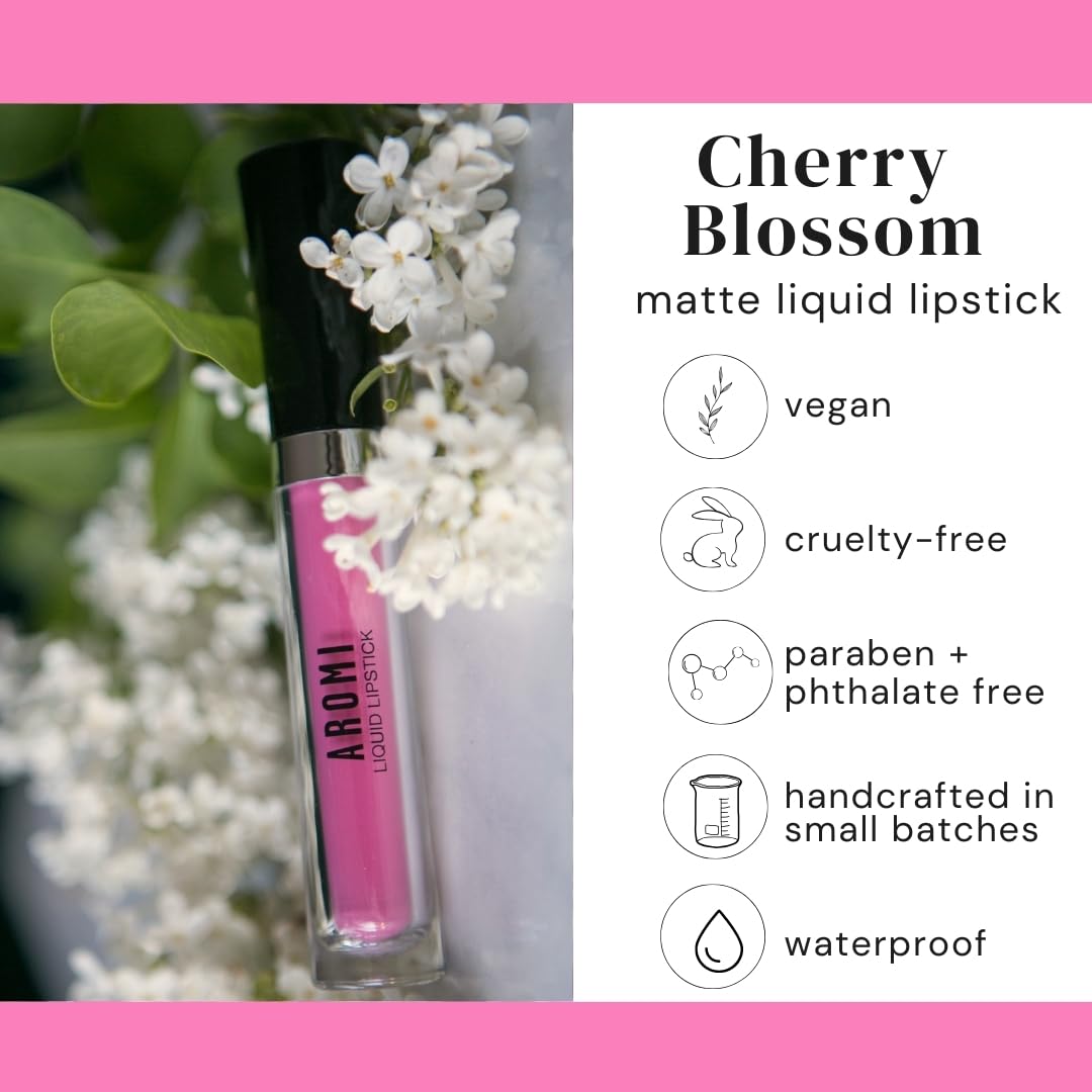 Aromi Matte Liquid Lipstick | Long-Lasting, Smear And Smudge Proof, Waterproof, Paraben, Phthalate, & Gluten Free, Light Pink Wi