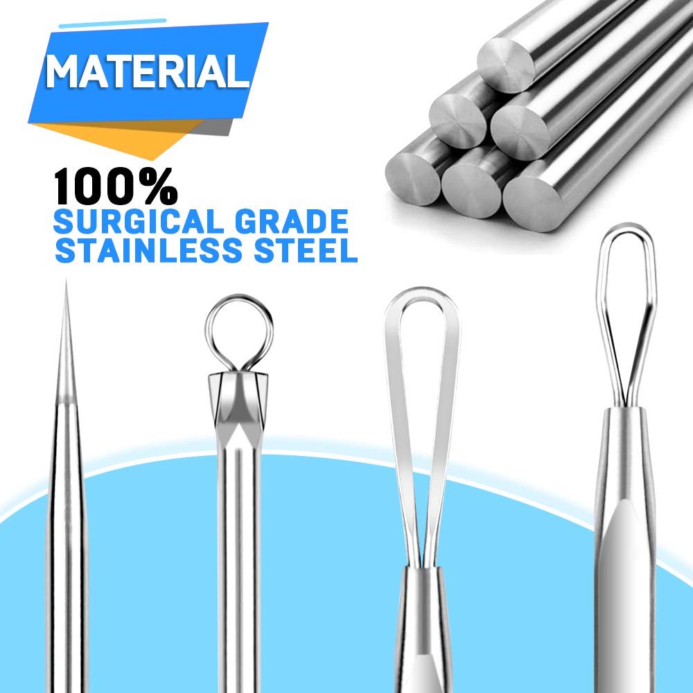 Teenitor Pimple Extractor Acne Treatment Surgical Grade Blackhead Comedone Removal 2-In-1 Popper Tool For Face Nose