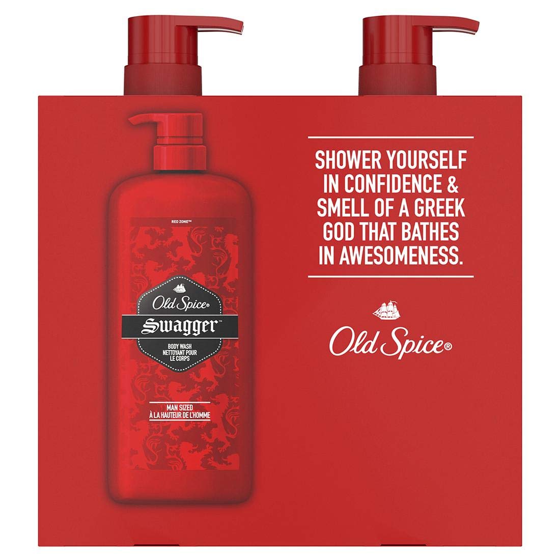 Old Spice Red Zone Swagger Body Wash for Men, 2 Pk./30 Ounce ., 60 Ounce