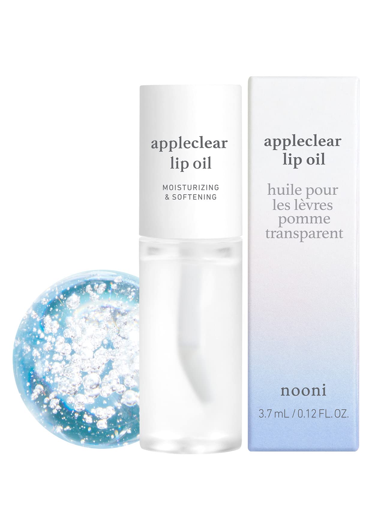 Nooni Korean Lip Oil - Appleclear | Lip Stain, Gift, Long-Lasting, Moisturizing, Plumping, Revitalizing For Dry Lips, Waterproof