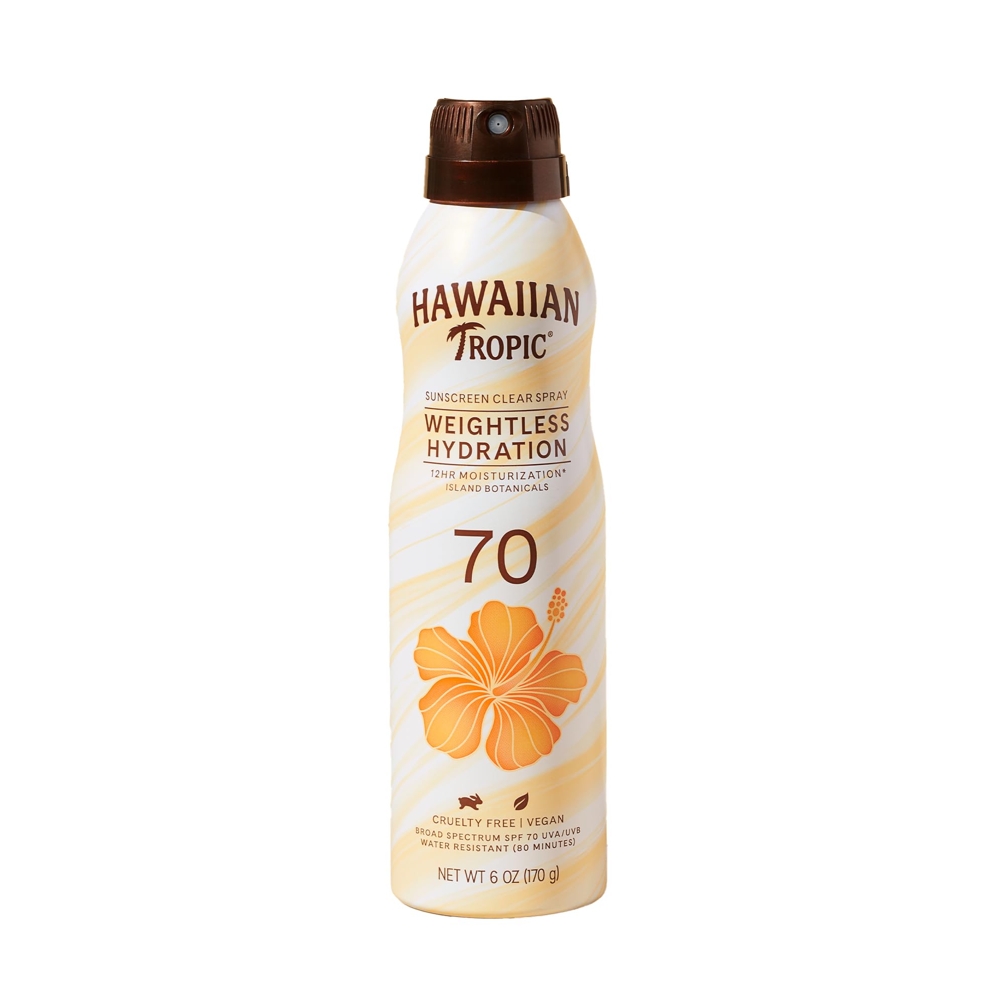 Hawaiian Tropic Weightless Hydration Clear Spray Sunscreen Spf 70, 6Oz | Hawaiian Tropic Sunscreen Spf 70, Sunblock, Oxybenzone