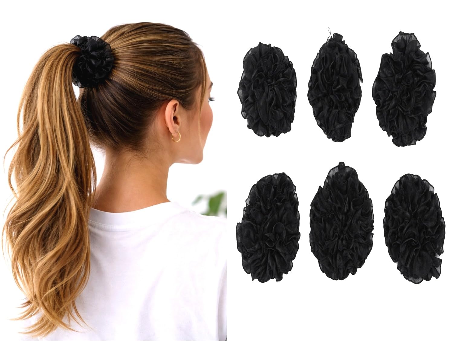 Beauty Tool Elastic Hair Band Rubber Ponytail Holder For Women Girls Men Black Color Pack Of 12