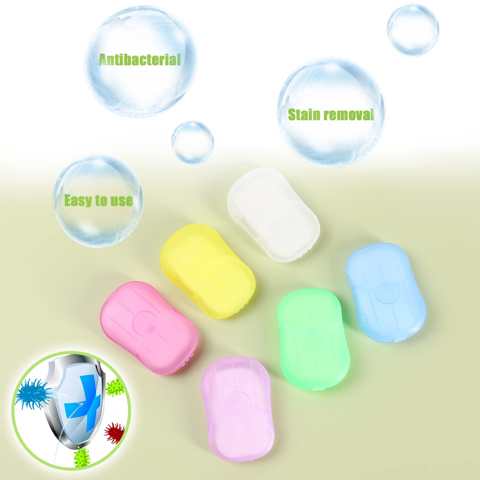 Tivansi Pack Of 12 Sets Travel Camping Hiking Washing Hand Bath Toiletry Sheets Paper Soap Slide Foaming Box (Color May Vary)