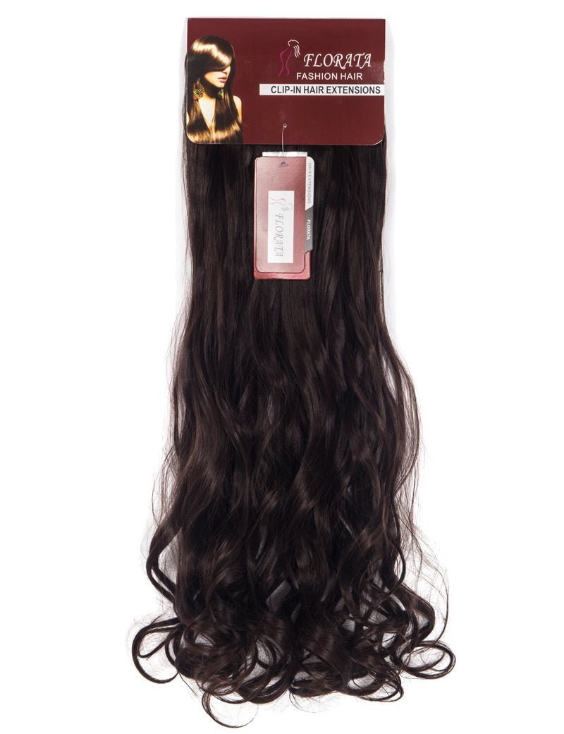 Lelinta 24'' Thick Curly Full Head Clip In On Double Weft Hair Extensions Medium Brown