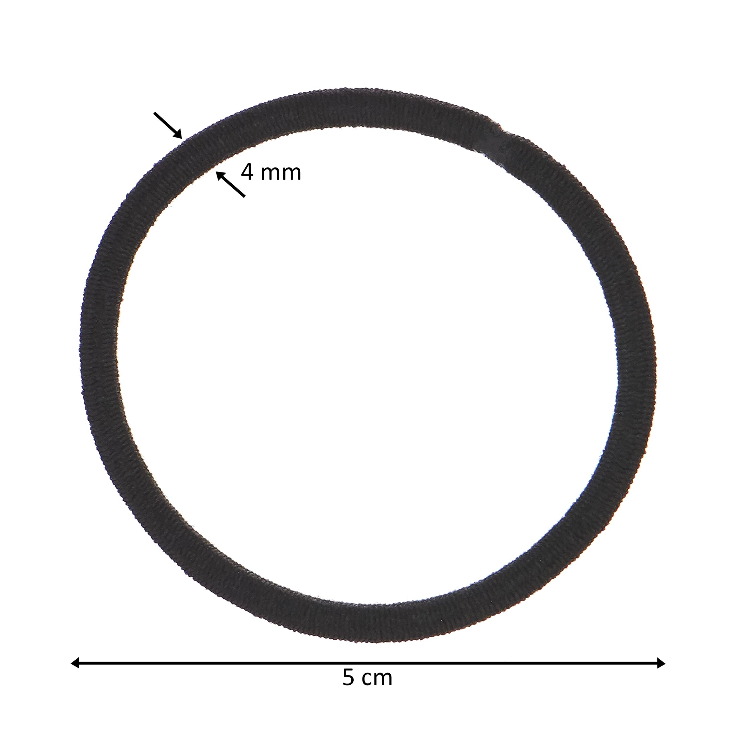 Expressions 216-Piece Hair Ties, 4Mm Elastics Classic Black Value Pack, Durable No Metal Bands For Women'S Ponytails, Thick, Cur