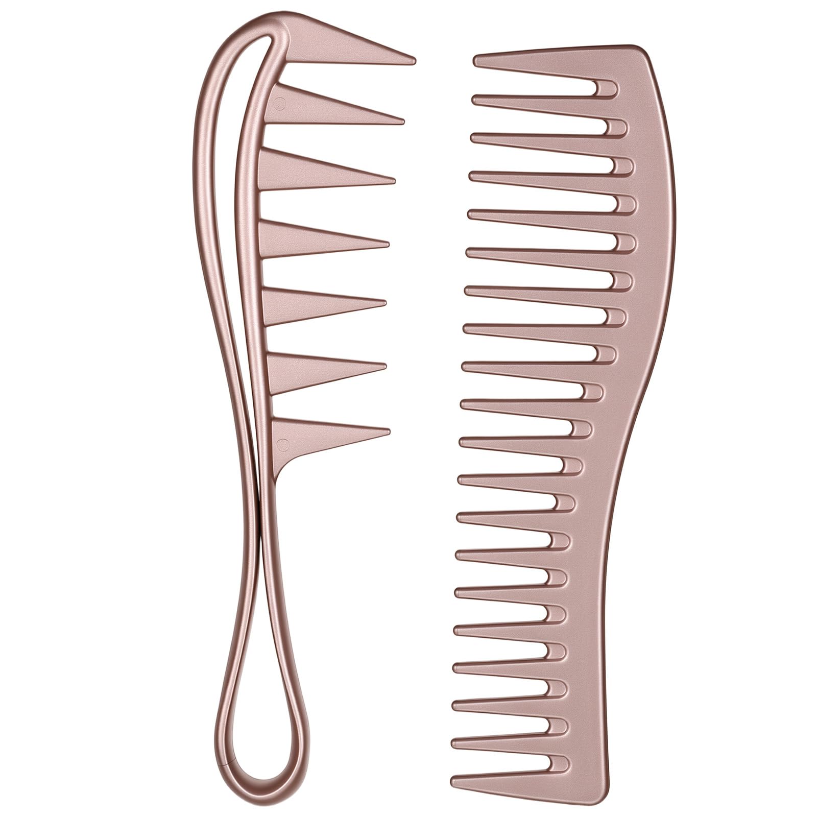 Fyntave 2 PCS Wide Tooth Styling Combs, Handled Detangling Combs No Handle Wave Rake Comb Set, AntiStatic Hairs Styling Tools f