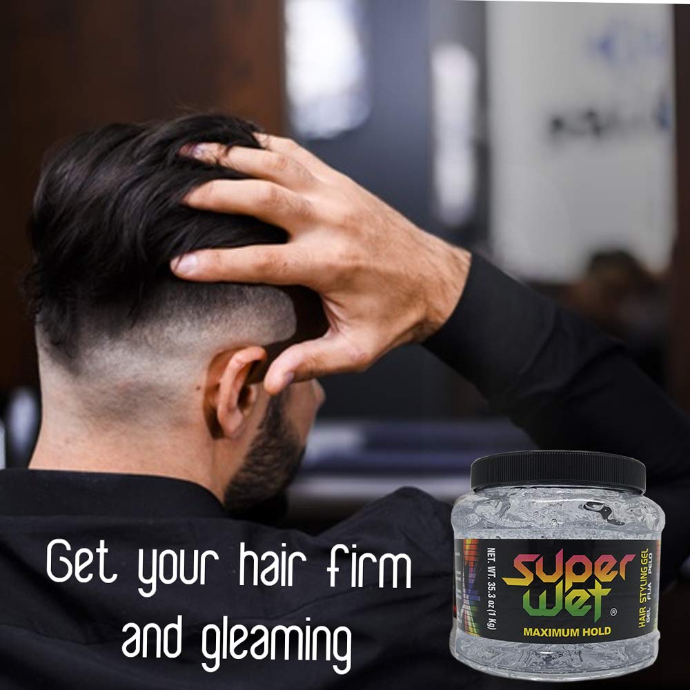 Super Wet, Hair Styling Gel, Clear, Jumbo, 2.2 Lb