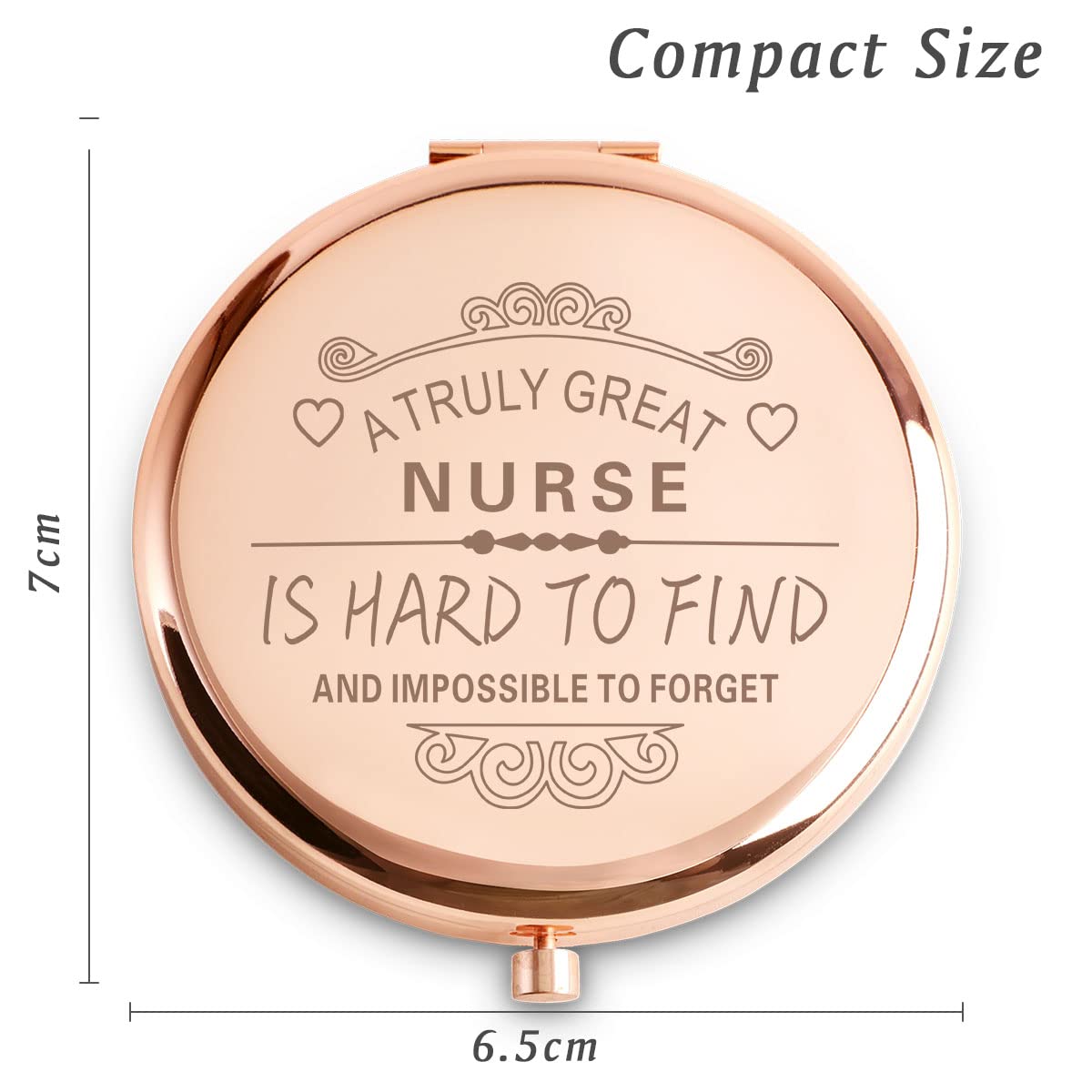 Mllxx Nurse Gifts For Women, Personalized Engraved Compact Mirrors Basket Stuffers, Unique Female Presents For Valentines Day, G