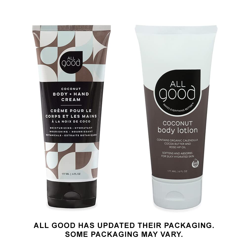 All Good Hand & Body Lotion - Moisturizing Organic Lotion For Dry Skin - Essential Oils, Cocoa Butter, Rosehip Oil, Arnica, Vita