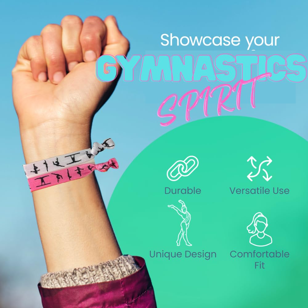 Sportybella Hair Ties & Ponytail Holders For Gymnastics - Girls Hair Accessories, No Crease Elastics, Gift For Gymnasts & Coache