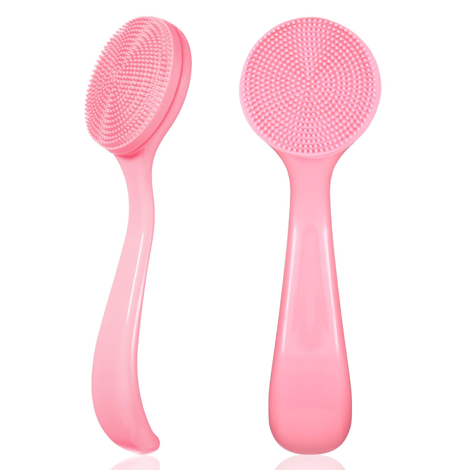 2 Pack Silicone Face Scrubber Manual Face Brush Skin Friendly Facial Cleansing Brush Exfoliator Cleanser Soft Brushes Waterproof
