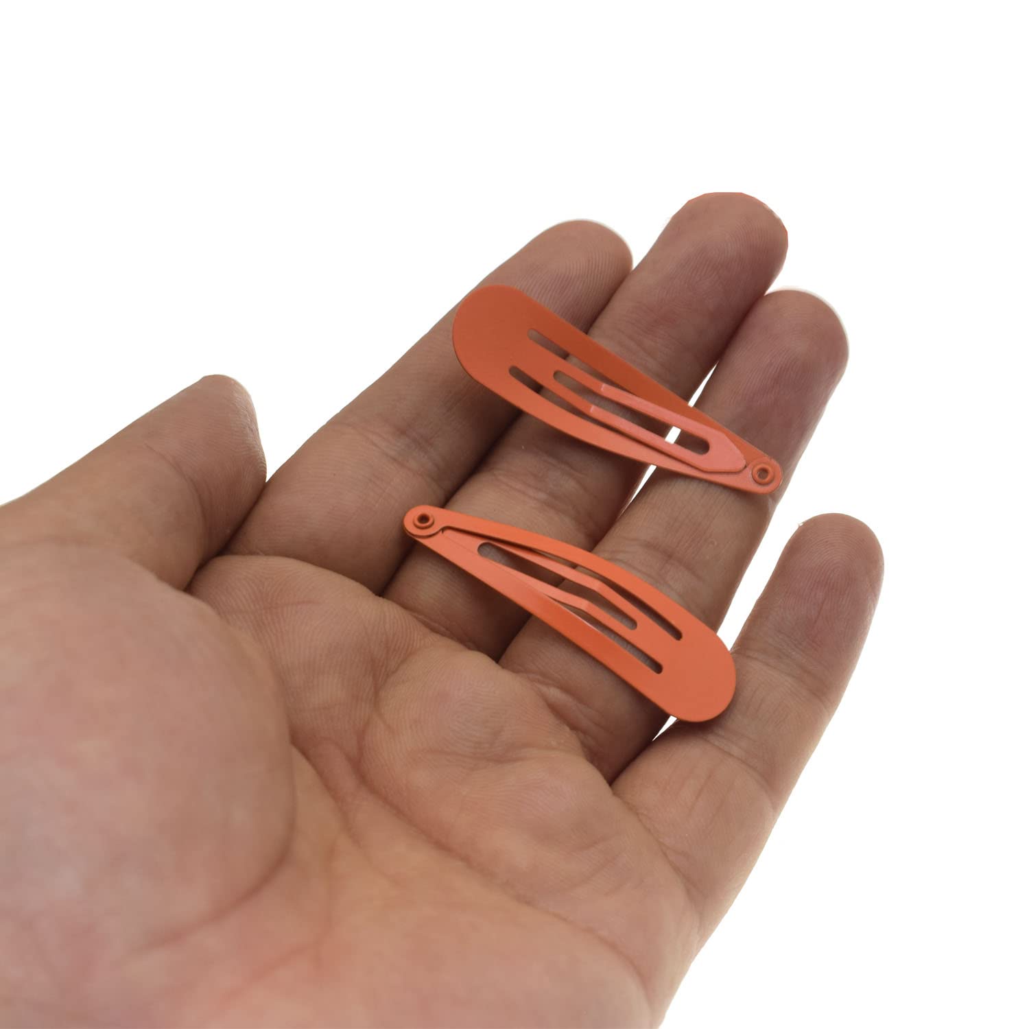 Motanar 50 Pack of Snap Hair Clips Hair Barrettes for Kids, Girls and Women, 50 mm (Orange)