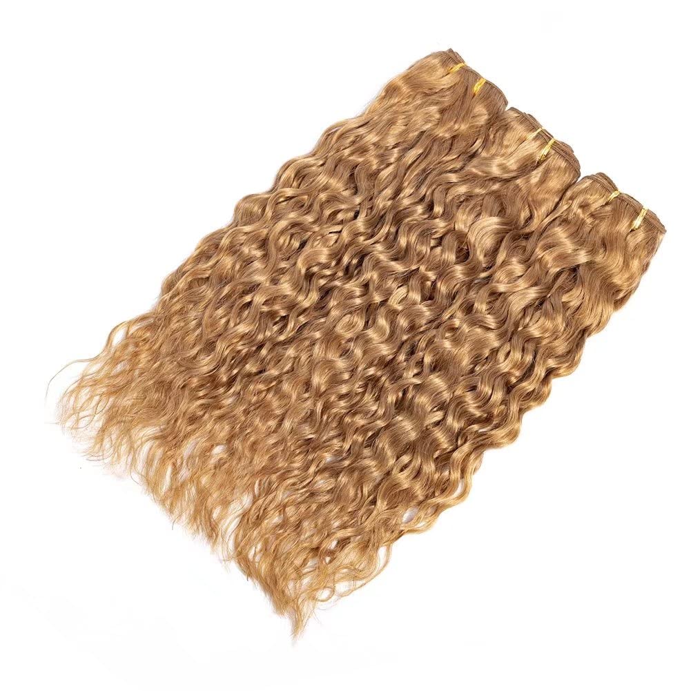 Feel Me Brazilian Water Wave Bundles Color 27 Honey Blonde Brazilian Human Hair Bundles 100% Unprocessed Hair Extension Bundles