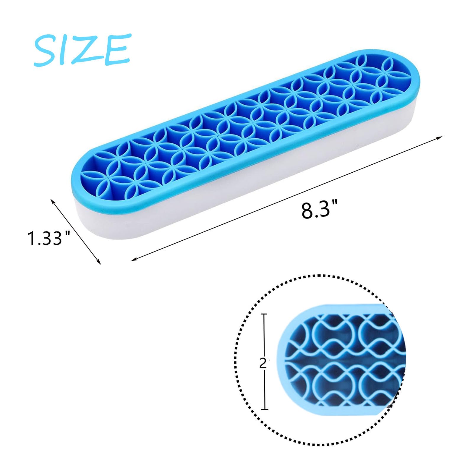 Tang Song 1 Pc Silicone Make Up Brush Holder Cosmetic Storage Box Desktop Organizers (Blue)