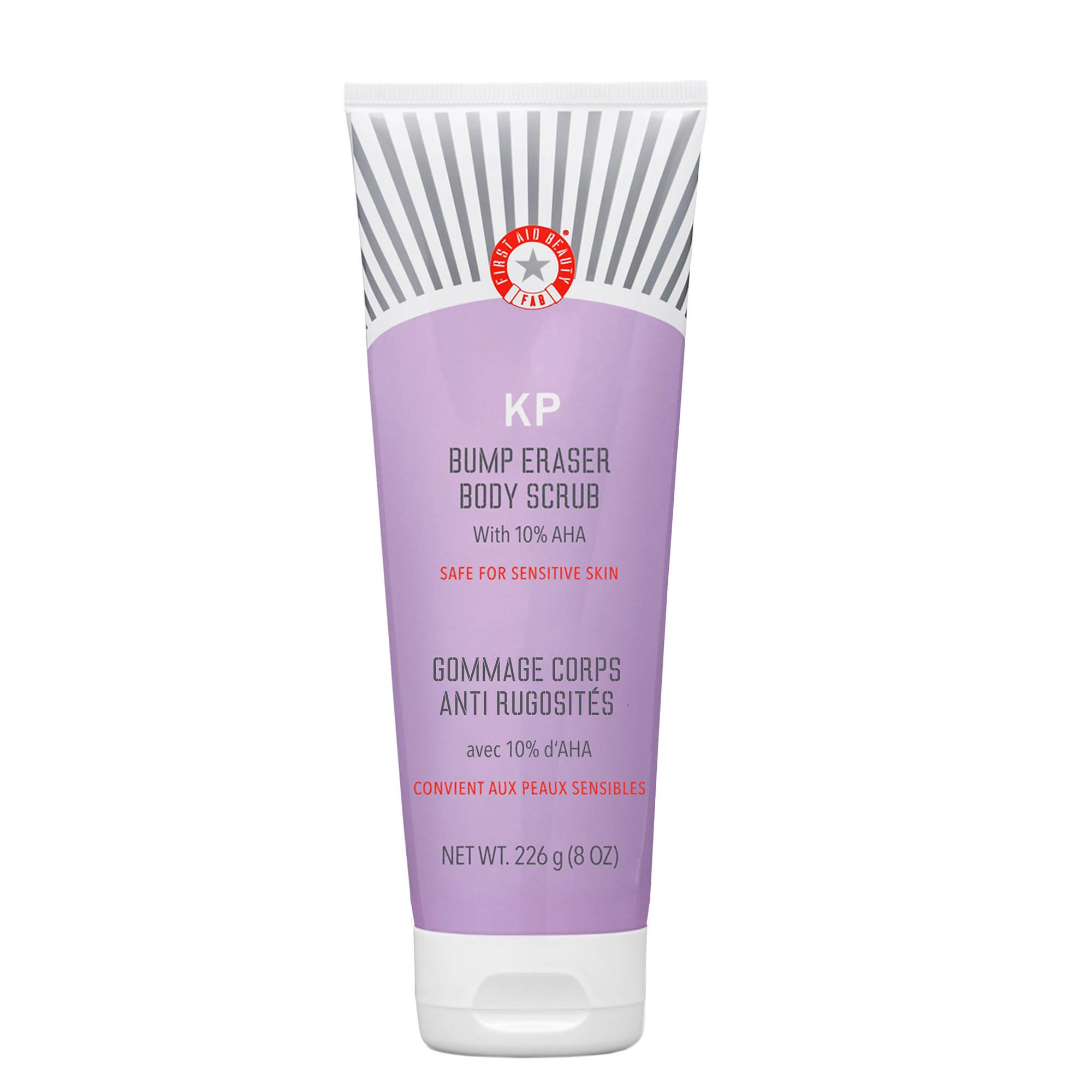 First Aid Beauty KP Bump Eraser Body Scrub with 10% AHA, Keratosis Pilaris Skin Exfoliator with Glycolic and Lactic acids, Helps
