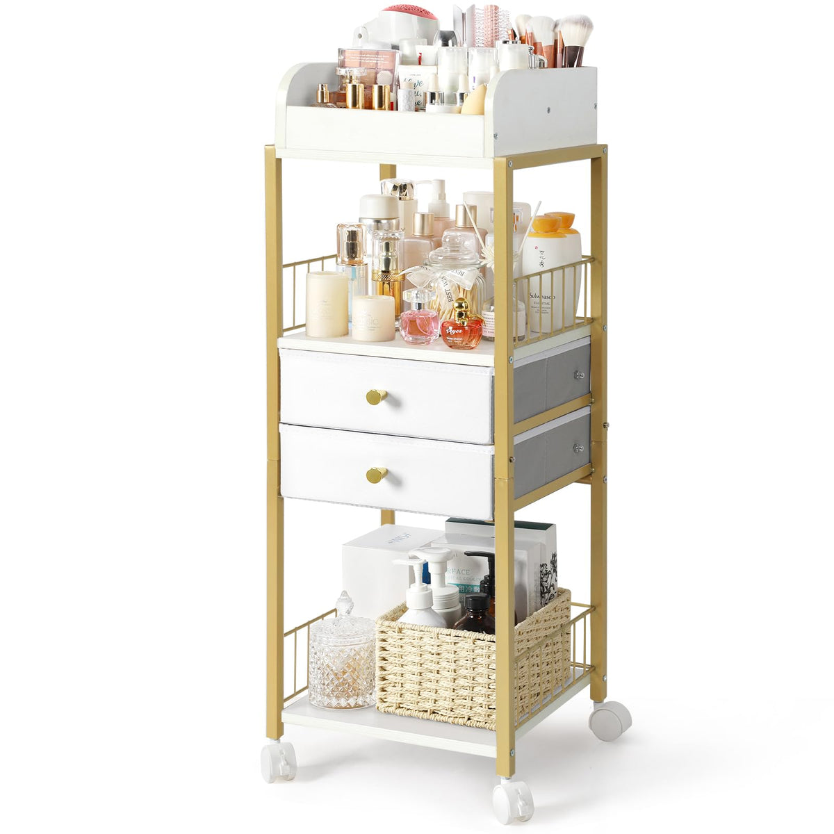 Makeup Organizer, Floor Skincare Organizers Make Up Organizers and Storage with Drawers, Vanity Organizer Cosmetics Display Case