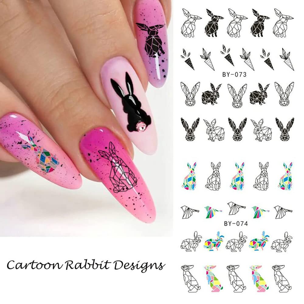 Easter Nail Art Stickers Bunny Water Transfer Nail Decals Nail Art Supplies Holiday Nail Decorations Cartoon Bunny Rabbit Nail S