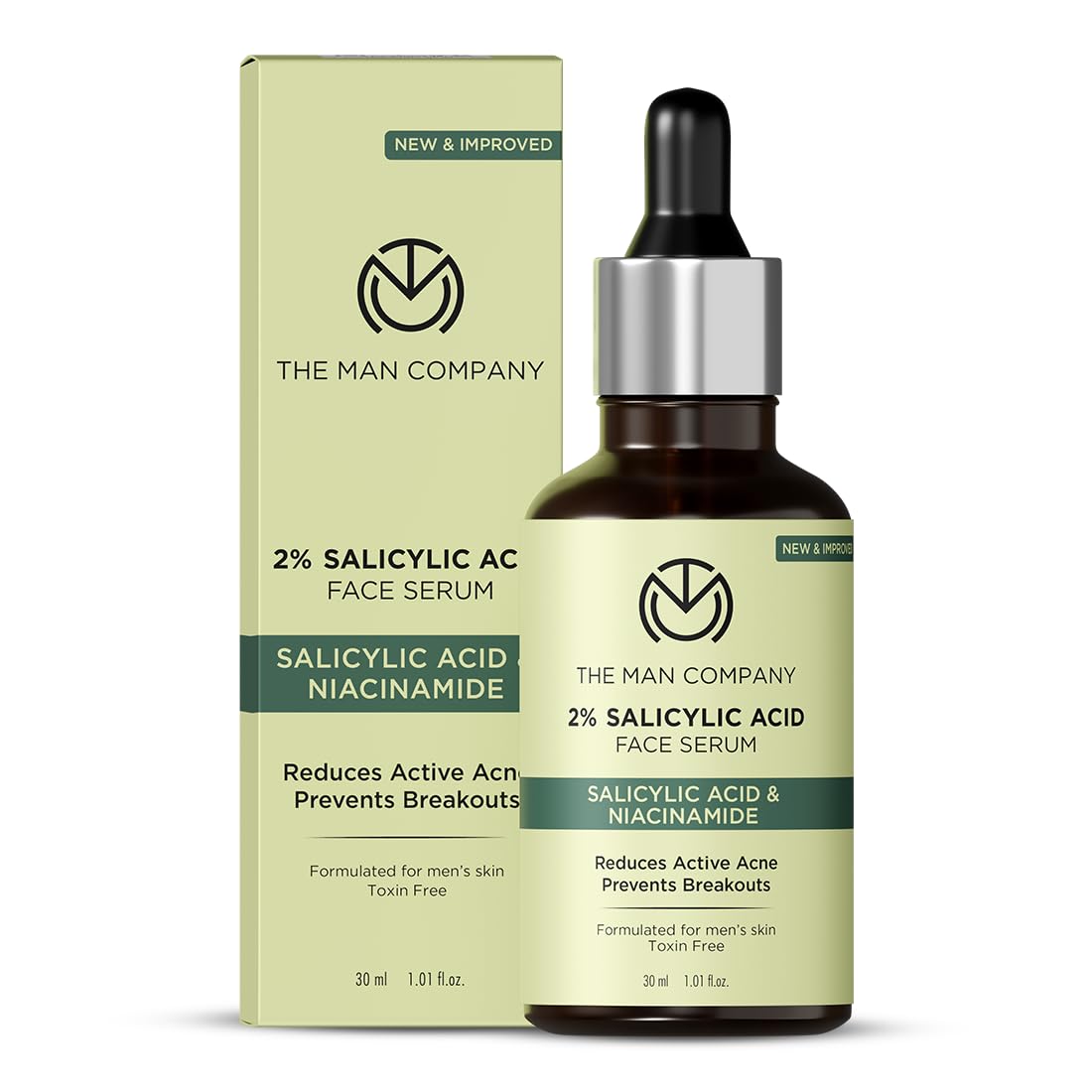 The Man Company 2% Salicylic Acid Face Serum For Men & Women | 30Ml | Acne & Pimple Control Serum With Hyaluronic Acid | Reduces