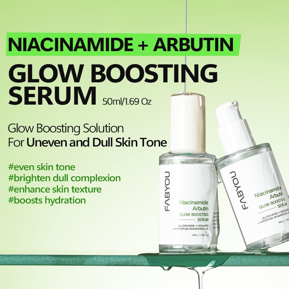 Fabyou Niacinamide Arbutin Glow Boosting Serum 1.69 Oz - Clarifying, Pore Care With 10% Niacinamide & Arbutin. Fast Absorbing,Ra