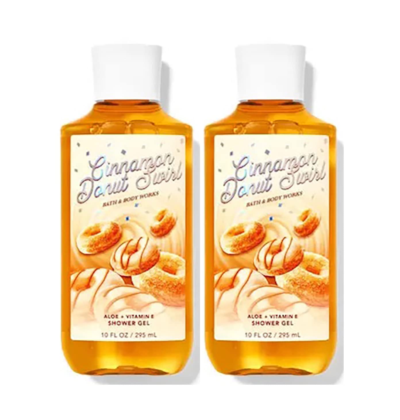 Bath & Body Works Cinnamon Donut Swirl Shower Gel Gift Sets 10 Oz 2 Pack (Cinnamon Donut Swirl), 20.0 Fl Oz