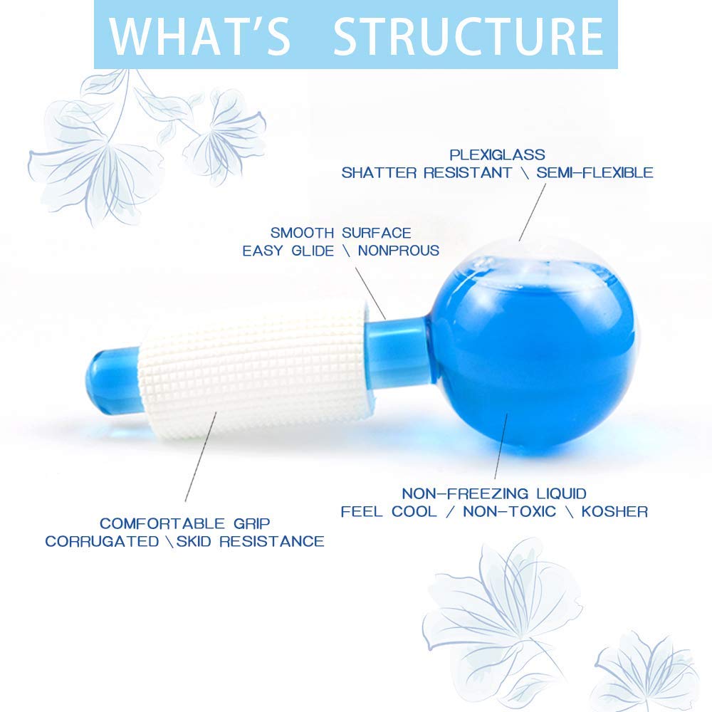 Cibluty Ice Globes For Facial, 2 Pcs Facial Globes For Massage Tool, Facial Roller Cold Skin Massagers, Tighten Skin, Reduce Puf